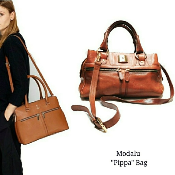 MODALU Handbags - MODALU TOFFEE LEATHER "PIPPA" CRSSBDY/SHLDR BAG